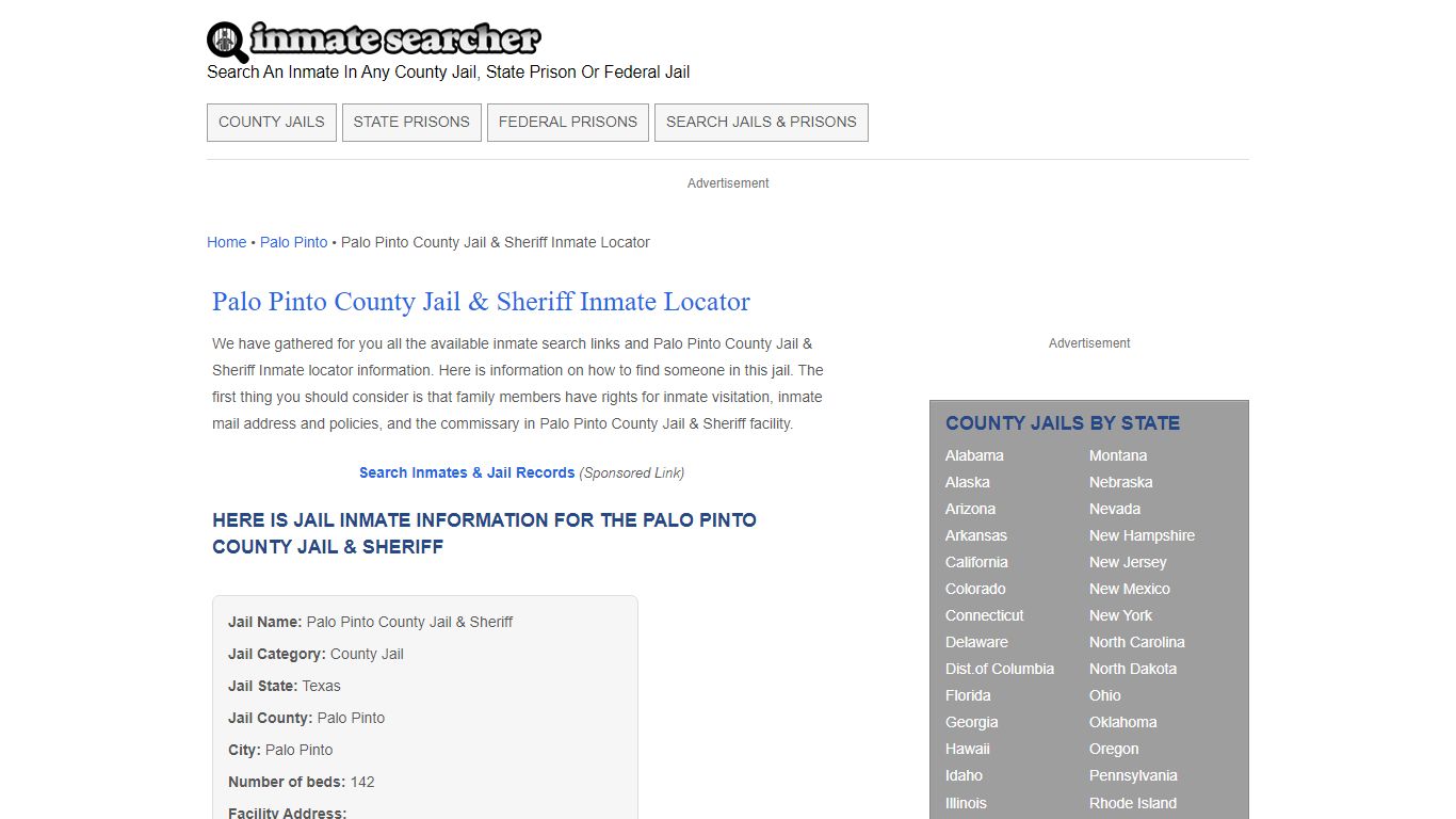 Palo Pinto County Jail & Sheriff Inmate Locator - Inmate Searcher
